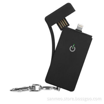 2 in 1 Keychain Power Bank with SYNC Cable & USB Flash Drive for iPhone and Samsung.1000mAh